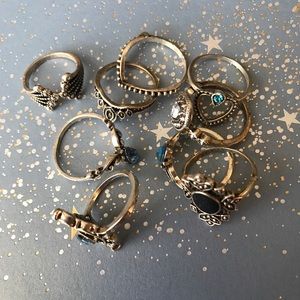 Silver Rings with Pretty Gems